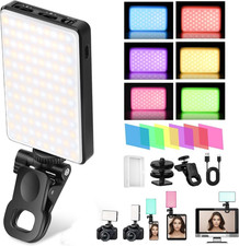 LED Selfie Phone Light, Rechargeable 2500-9000K Clip On Fill Light with Diffuser