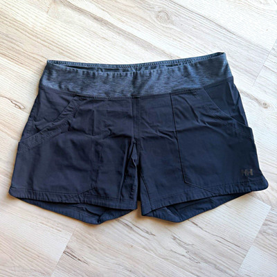 Helly Hansen Ajustee Women s Gray Black Fitted Pull On Shorts L/G