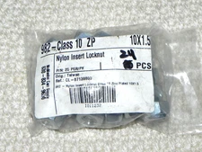 24) M10 Metric Nylon Purple Insert Lock Nuts, M10-982 Class 10 ZP