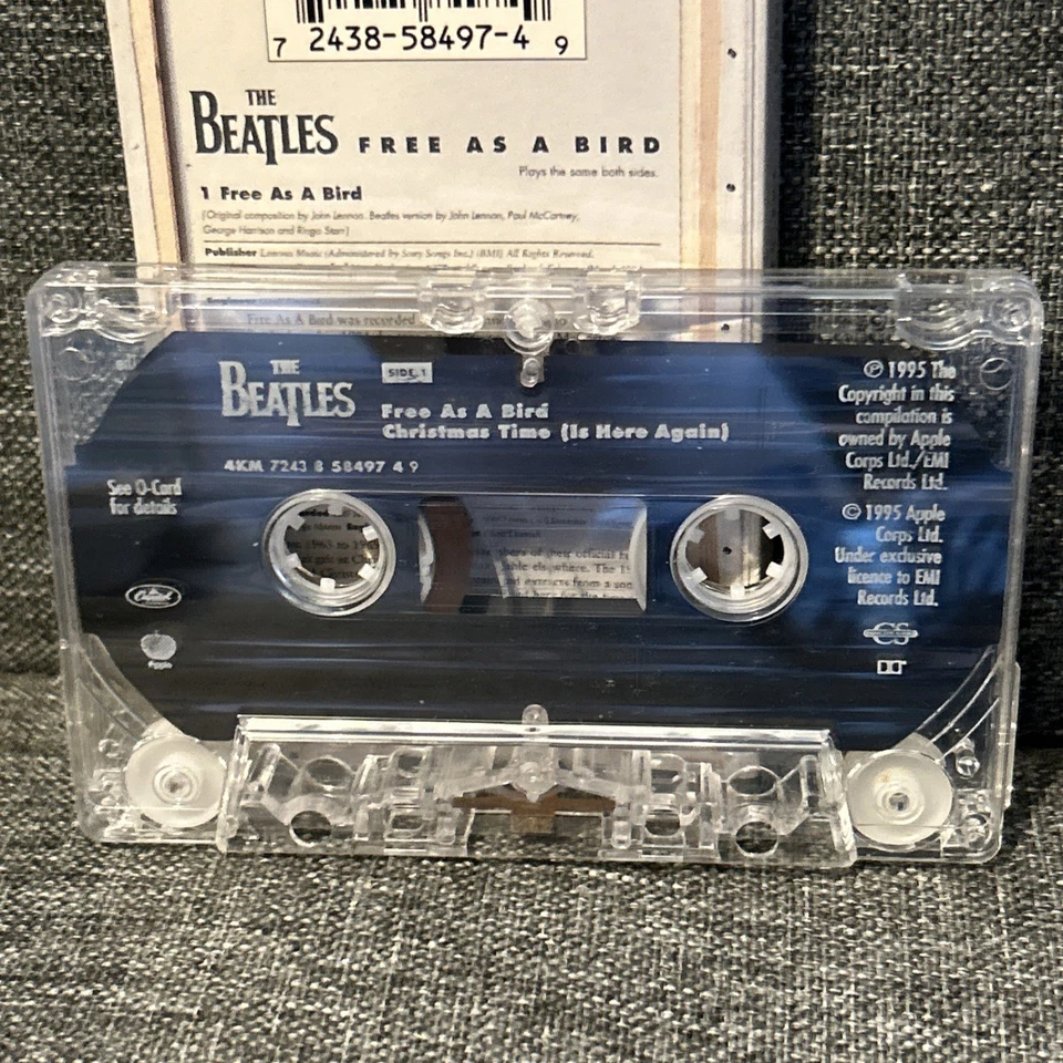 THE BEATLES - FREE AS A BIRD / Christmas Time Is Here Again Rare Cassette Single Foto 3 de 4