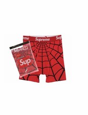 Supreme /Hanes Spider-Man Boxer Briefs 2 Pack Red Small In Hand