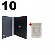 10 SLIM Black Single DVD Cases 7MM & 100 OPP Bags