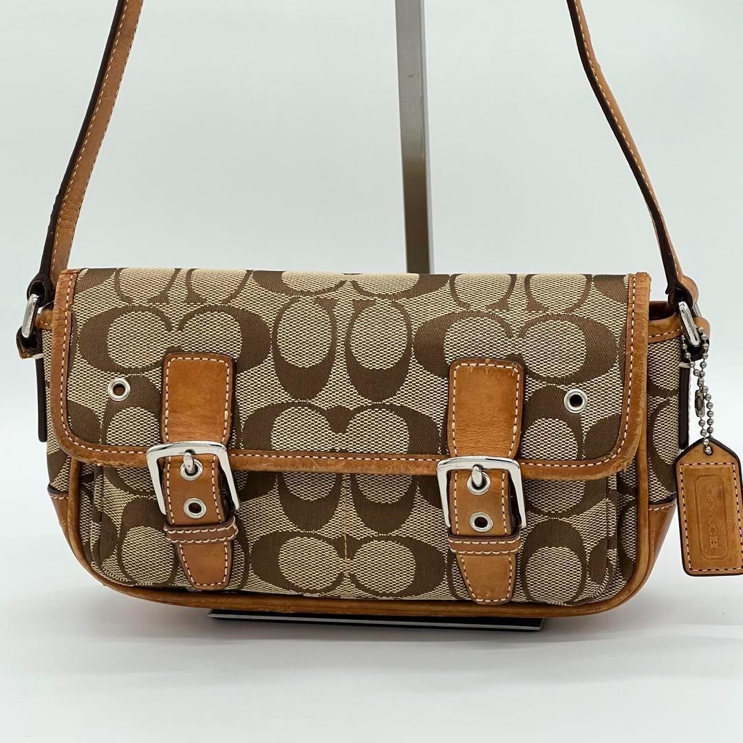 Coach Signature Canvas Shoulder Bag in Beige - Authentic G07233326