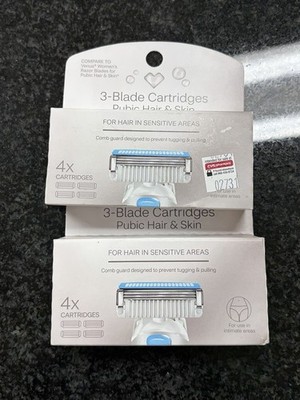 CVS Beauty 3-Blade Razor Cartridges Sensitive 4ct Ea LOT of 2 Compare To Venus