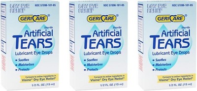 GeriCare Artificial Lubricating Tears, 0.5 fl oz, 3-Pack