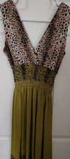 maxi dress leopard with green women medium
