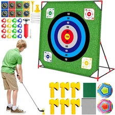 Golf Chipping Game with Stand - 4 in 1 Golf Target Battle Game Training Mat P...