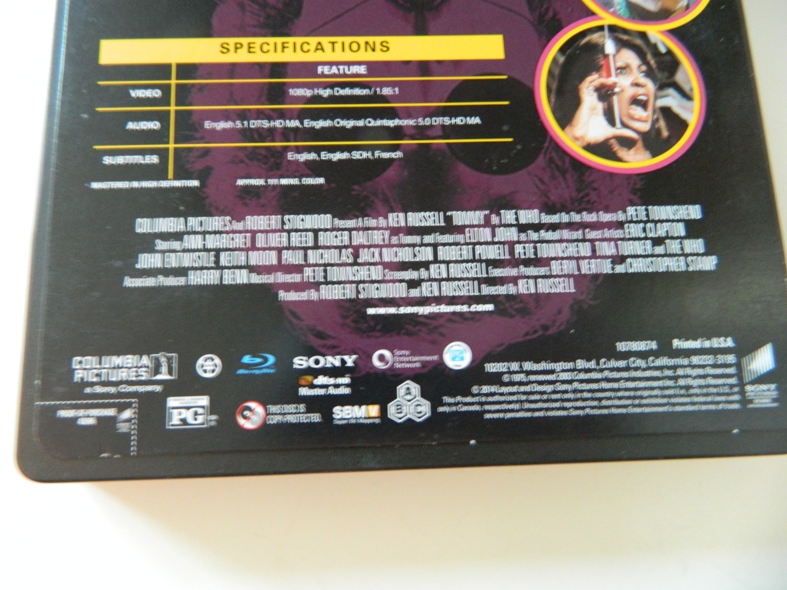 Tommy  Blu-ray Disc Steel Book 1975  Movie Musical Rock Opera Sony Columbia 2014 thumbnail 5