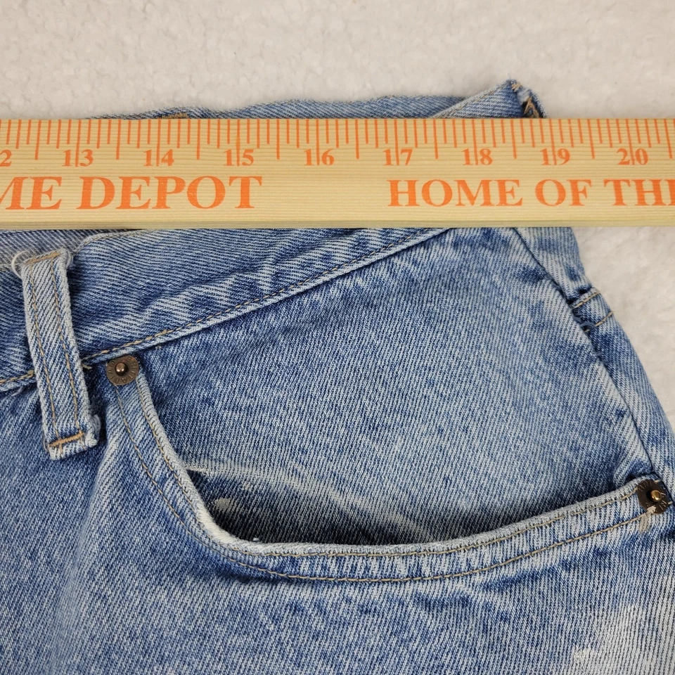 Brittania 牛仔裤男式 38x29 蓝色油漆飞溅休闲版型牛仔复古 90 年代 — 第 3/4 张图片