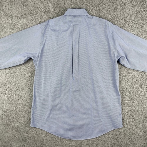 Brooks Brothers camicia uomo 16,5 blu micro pied de poule manica lunga con bottoni - Foto 6 di 12
