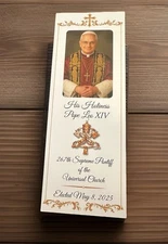 Pope Robert Francis Prevost Leo XIV prayer Card Book Marker 267th Pontiff Date