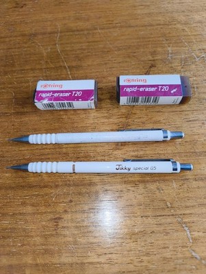 2 x Vintage Rotring Tikky Druckbleistift und Schnellradierer Made in Germany