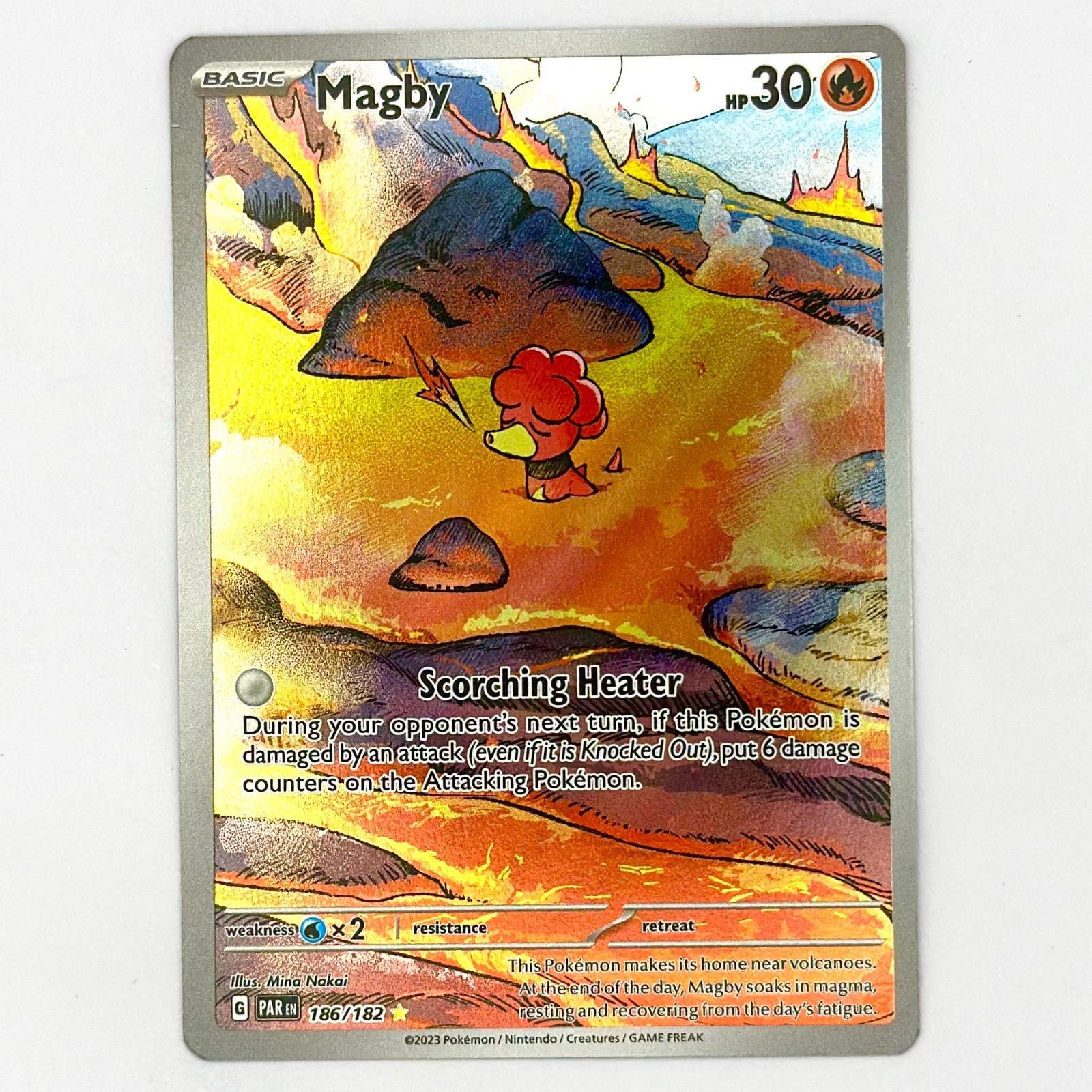 Pokémon TCG Magby 186/182 Illustration Rare – Paradox Rift – Near Mint