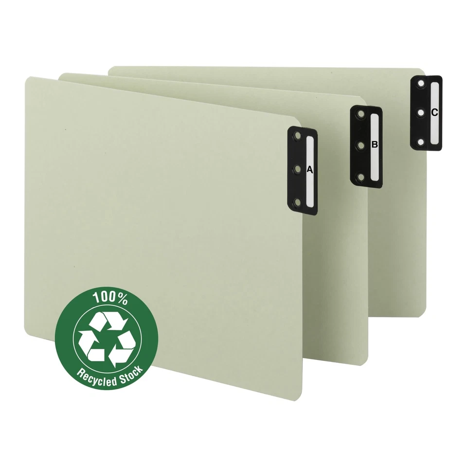 Smead Gray Green Pressboard File Guides 25 Extra Wide Alphabetic Dividers - Image 2 of 4