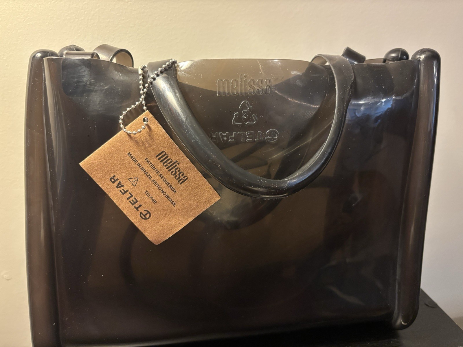 Melissa x Telfar 'Medium' Black Jelly Shopper with Tags And Dust Bag