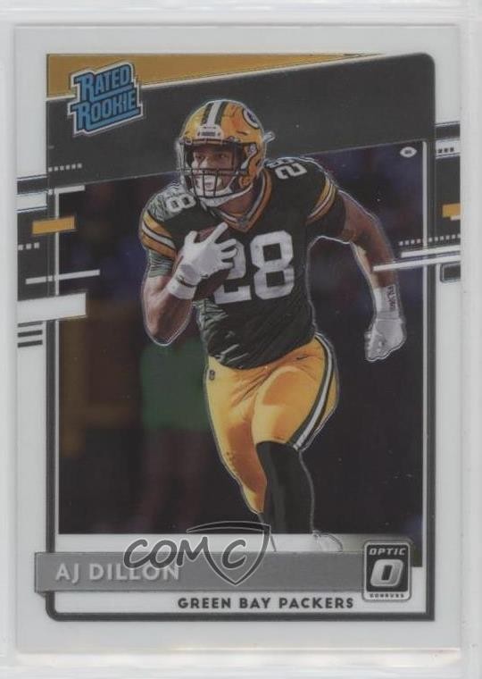2020 Panini Donruss Optic Rated Rookies AJ Dillon #174 Rookie RC