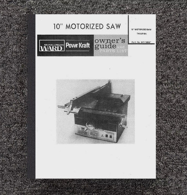 Operator Instruction + Parts Manual Fits POWR-KRAFT THS-2715A 10 Inch Table Saw