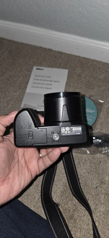 Cámara digital Nikon COOLPIX L310 negra zoom ancho 14,1 MP batería corrosión Foto 4 de 4