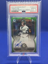 2023 Bowman Chrome Draft Prospect Auto Green Lava Jonah Cox #CDAJCO PSA 10 /99