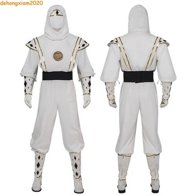 Power Rangers White Ninja Morph Men Cosplay Custome Halloween Outfits Full Suit 