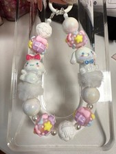 Colorful Beaded Cell Phone Charm Strap - Colorful Characters, Plastic Beads,