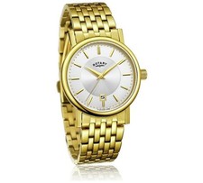 Rotary GB03635/03 Men's Silver Dial Date Gold Stainless Steel Bracelet Watch