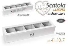 COFANETTO SCATOLA PORTA BUSTINE OGGETTI THE TE TEA HOME TISANE CIALDE 41*10*7 CM