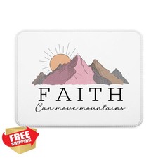 Christian Mouse Pad Faith Move Mountains Bible Verse Inspirational 9.5x7.9