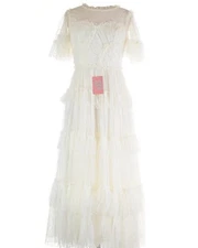 Ivy City Co NWT Whimsical Tulle Maxi Dress Sheer Fairycore Sz L