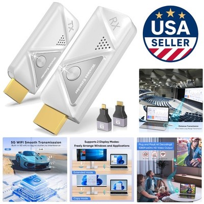 Versatile 328FT Wireless HDMI Transmitter & Receiver - Ideal for Home and Travel