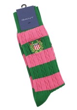 GANT Cable Barstripe Men Socks OS Green Stretch Cotton Blend 1-Pack