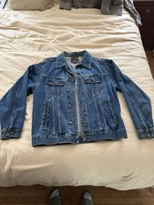 Vintage LEE Dark Denim Mens Button Up Jacket Size Small