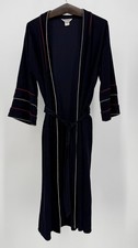 Vintage Nylon Blend Navy Robe Unisex One Size Loungewear Cottagecore Made in USA