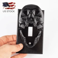 Skull Light Switch Cover, 3D Printed Goth Plate Covers Wall Decor US