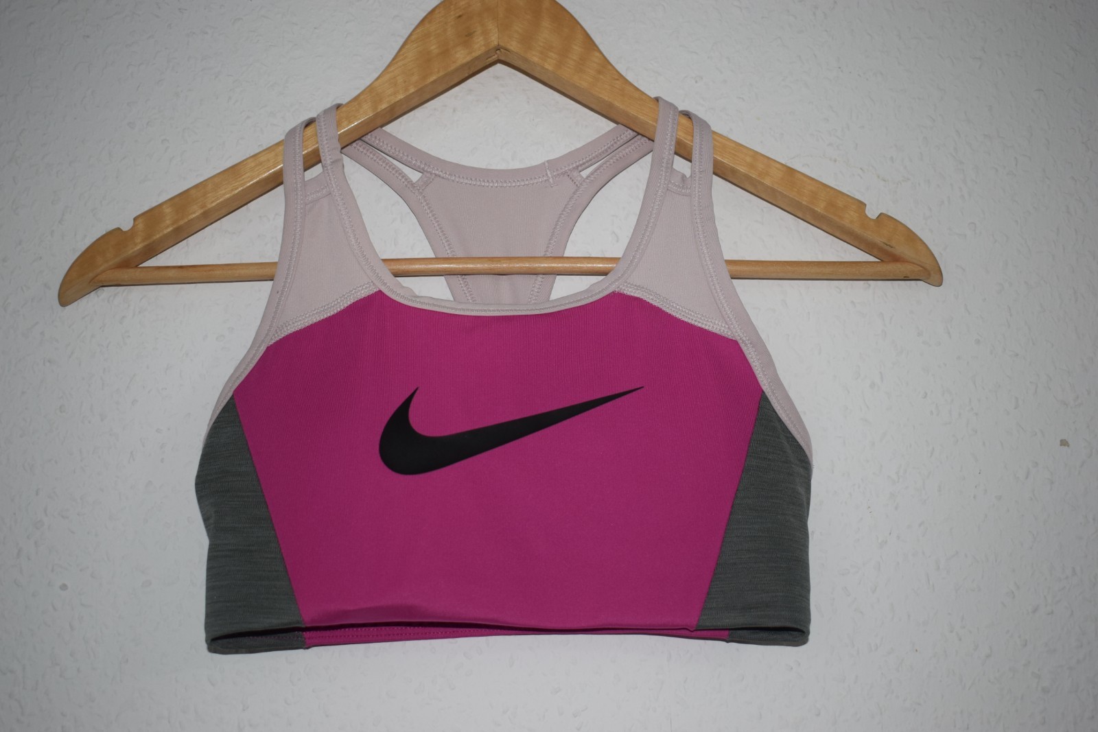 Nike Dri-FIT Swoosh Strappy Sports Bra - Pink/Grey/Lavender image 2