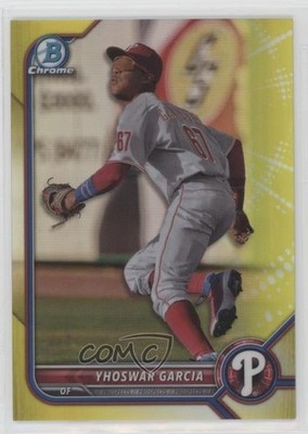 2022 Bowman Chrome Prospects Yellow Refractor 4/75 Yhoswar Garcia #BCP-215 0c3e