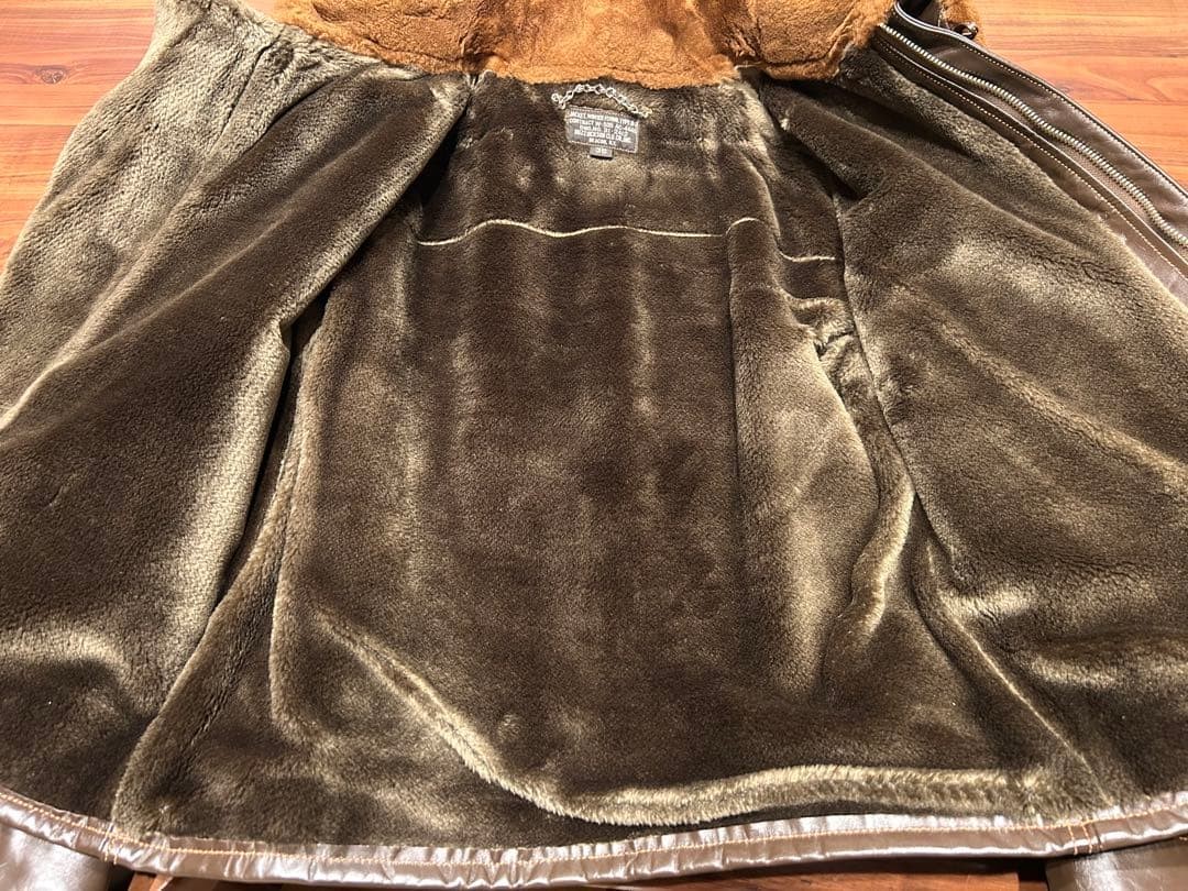 Buzz Ricksons B2 Flight Jacket Brown Horsehide Us… - image 3