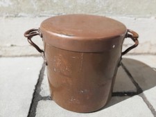 Vintage Deep Heavy Copper Stock Pot With Lid & Double Handles