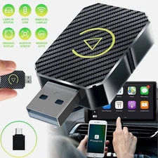 Mini Wireless CarPlay Adapter for Apple, Plug & Play Low Latency Converts Wired