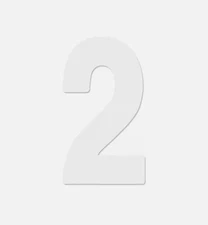 Factory Effex Mini Pro Number 2 White 4" Decal 04-2562