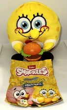 New ZURU Snackles 5” Spongebob Squarepants Hamburger Crabby Patty + Stickers