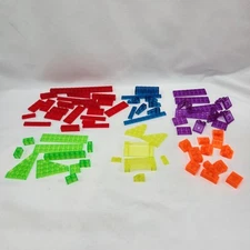 Laser Pegs Clear Light Up Bricks Lot Of 74 Pieces Colors Engineering No Lights