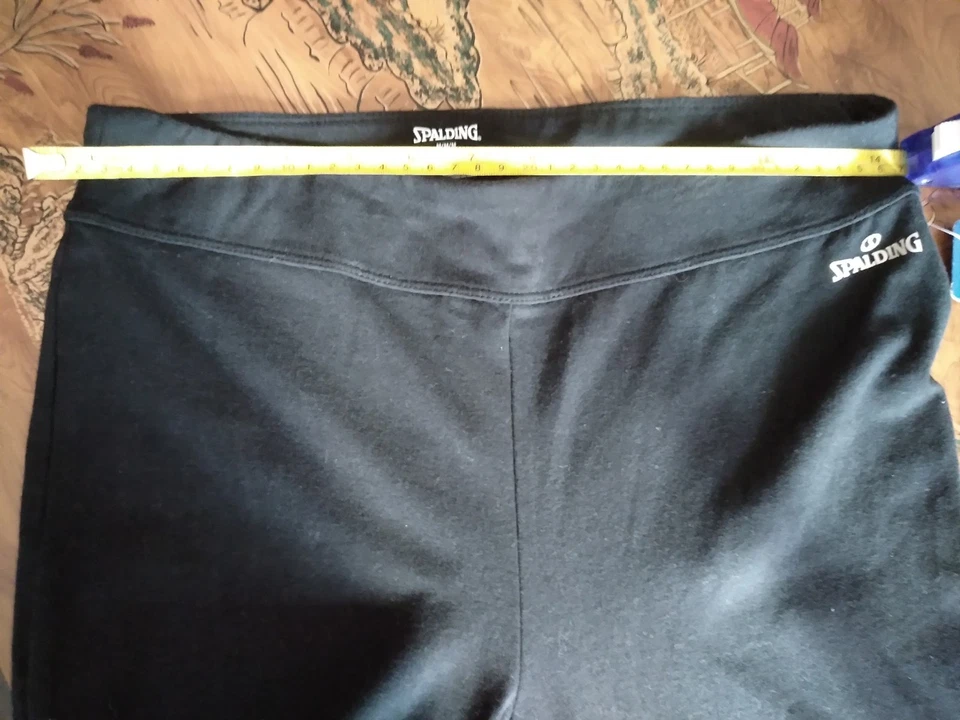Spalding Women’s Black Leggings Classic Stretch Size Medium NWT Cotton Spandex - Image 4 of 4