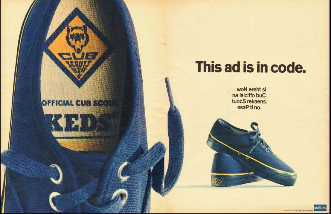 1968 vintage ad BLUE KEDS SHOES for CUB SCOUTS This ad is in code 102712