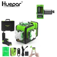 Huepar 12 Lines Self-leveling Laser Level with Bluetooth&Remote Control+Receiver