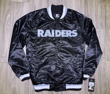 Men s L Starter Oakland L.A. Vegas Raiders Vintage Satin Style Football Jacket