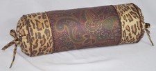 Pillow made w Ralph Lauren Bohemian Burgundy Paisley  Animal Leopard Fabric NEW