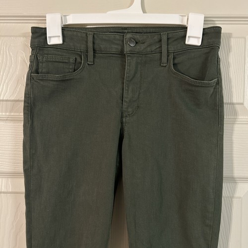 Joes Jeans Women 26 Green Denim Coated Mid Rise Skinny Leg Pants Stretch - Picture 2 of 7