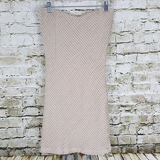 O SHER Women's Embellished Textured Beige Dress Size L Wiggle Stretchy Club