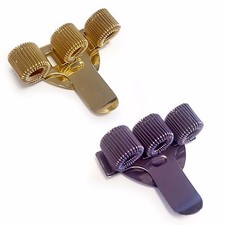 Pen Clip Treble Triple pen Holder Pocket Perfect for Nurses Gold Purple 2 Pack